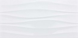 Sienas flīzes BLANCOS WAVES MODUS White, Glancēta  30.x 60 cm 